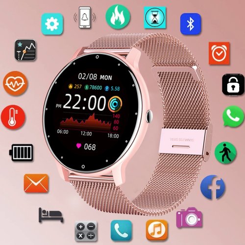 Afbeelding van Slimme Horloge voor Dames – Waterdicht & Full Touchscreen
