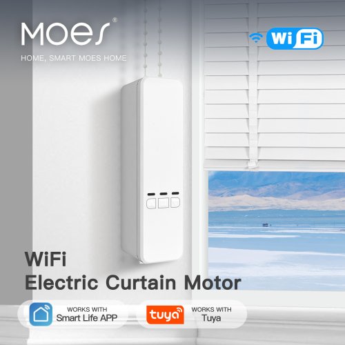 Image of Smart WiFi Motorized Roller Blinds with RF Remote Control – Tuya Smart Life App Compatible for Alexa & Google Assistant