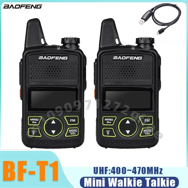 Image of Baofeng BF-T1 Mini UHF Walkie Talkie – 400-470MHz Portable 5W Two-Way Radio with 1500mAh Battery, 20 Channels, Ideal Gift for Kids and Outdoor Adventures