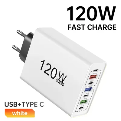 Image de Chargeur USB-C 120W Multi-Ports - Charge Rapide pour iPhone, Samsung, Xiaomi, Huawei