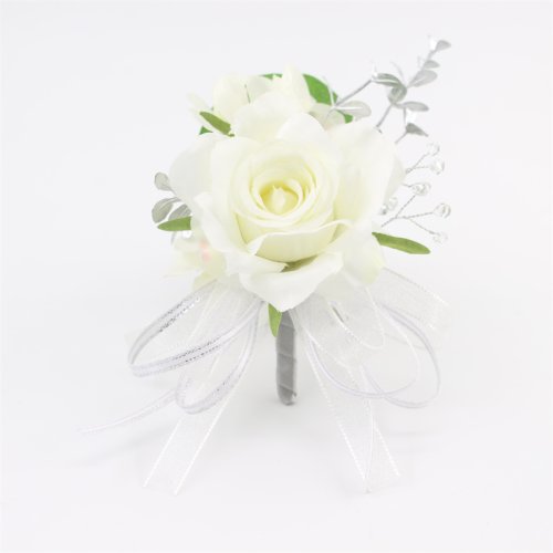 Afbeelding van Elegante Ivoorkleurige Pols Corsage voor Bruidsmeisjes