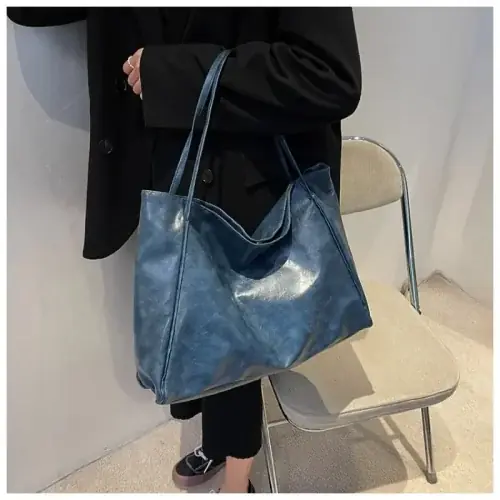 Image de Sac Fourre-Tout Femme en Cuir PU - Grand Format & Style Rétro