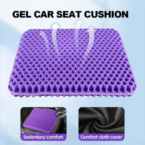Image of Eco-Friendly Gel Seat Cushion with Breathable Honeycomb Design for Pressure Relief, Back & Tailbone Pain Support – Ideal for Home, Office, Wheelchair, Car Use