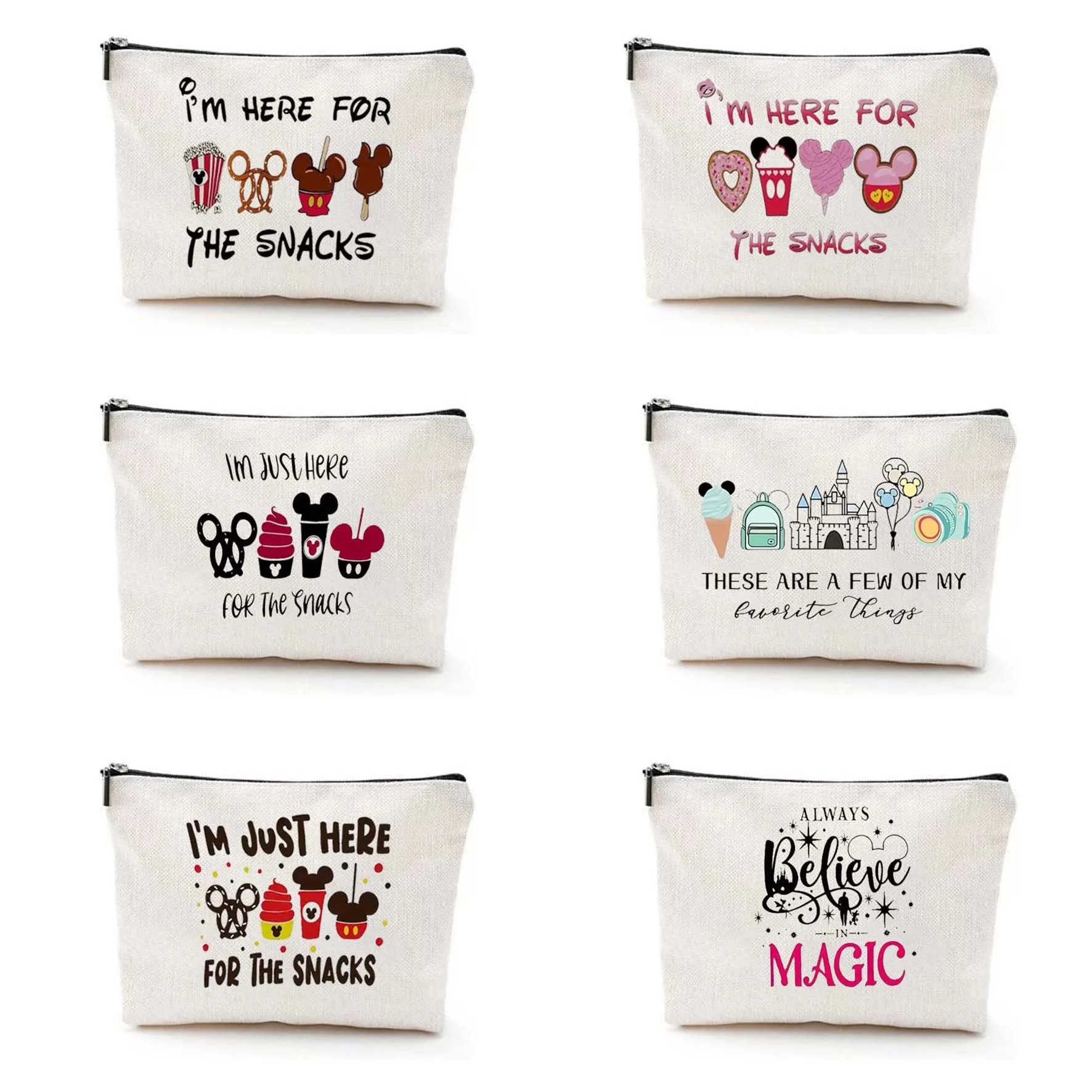 Afbeelding van Disney Snacks Tas voor Reizen Grappige Make-up Tas Waterdichte Make-up Case Wasbaar voor Strand Toilettas voor Meisjes Tieners Vrienden