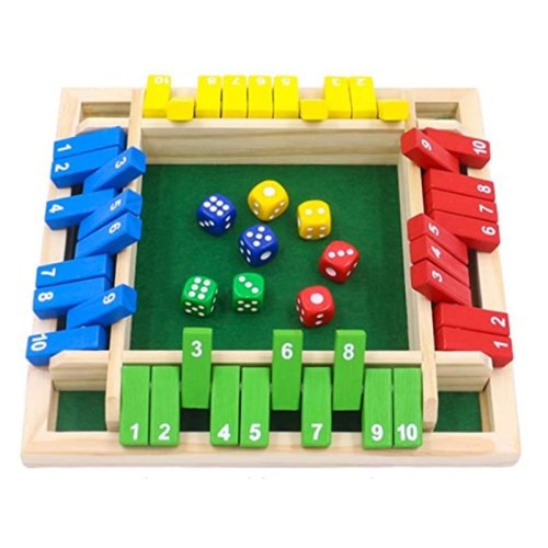 Imagen de Shut the Box - Juego de Mesa con Dados y Solapas de Madera para 4 Jugadores, Ideal para Pub, Bares, Fiestas y Entretenimiento Familiar