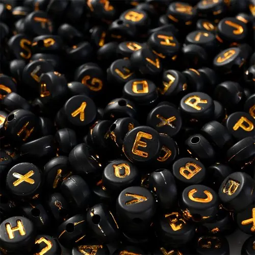 Image de Perles Lettres Or & Argent - Lot de 100 pour Bijoux DIY