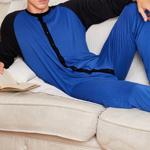 Bild von Komfortabler Herren-Overall-Pyjama – Ideal für Frühling und Herbst