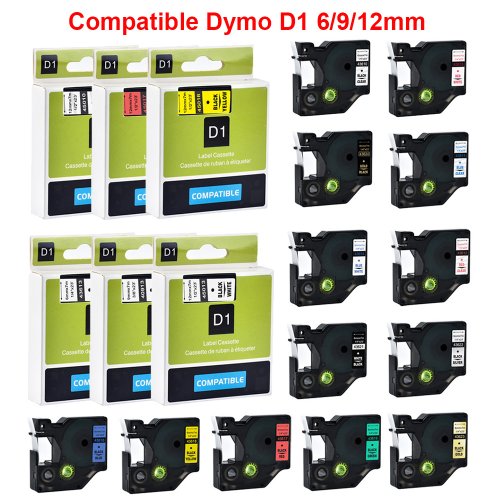 Afbeelding van 6/9/12 mm label compatibel Dymo D1 45013 45010 45018 40913 43613 labeltape 45022 45023 voor Dymo LabelManager 160 280 labelmaker