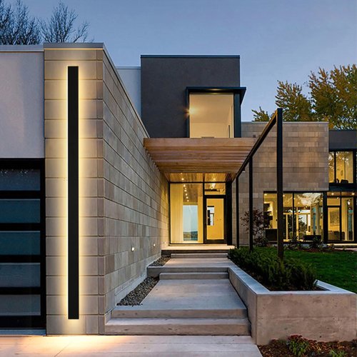 Imagen de Luz LED de pared para exteriores, moderna, impermeable, IP65, para villa, porche, jardín, patio, exterior, lámpara de pared a prueba de lluvia delante de la puerta de garaje
