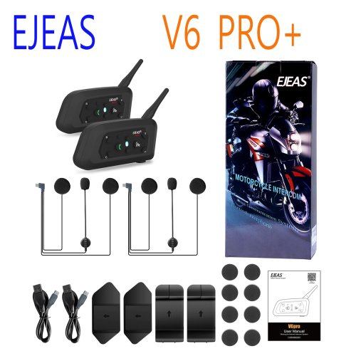 Afbeelding van Ejeas V6 Pro 1200M Motorhelm Intercom Bluetooth 5.1 Headset – Waterdichte Communicator voor 6 Rijders met IP67 Bescherming