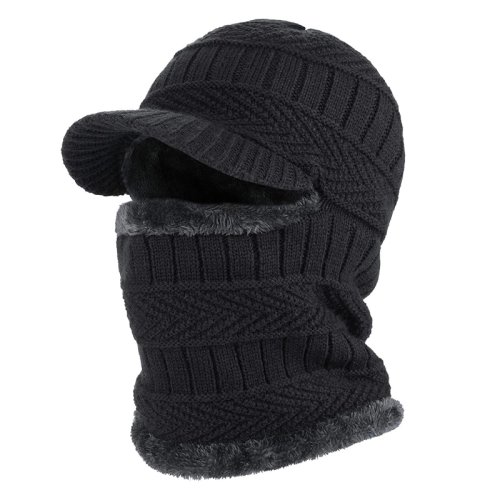 Imagen de Gorro de Invierno Unisex con Bufanda de Lana y Pasamontañas Ajustable – Caliente, Cómodo y Estilo Urbano para Hombre y Mujer