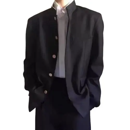Image de Manteau Homme Style Japonais Col Montant - Veste Formelle Élégante