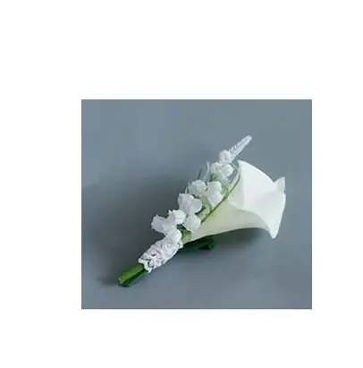 Image de Bouquet de Mariée Tulipes Blanches Imitation Orchidées