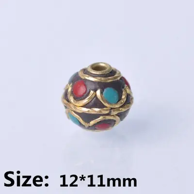 Image de Perles népalaises en laiton et argile pour bijoux DIY