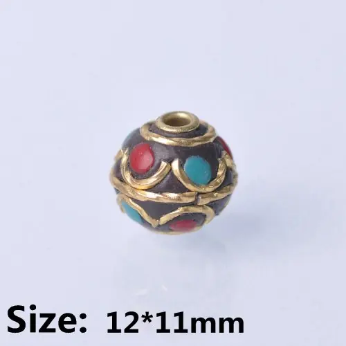 Image de Perles népalaises en laiton et argile pour bijoux DIY
