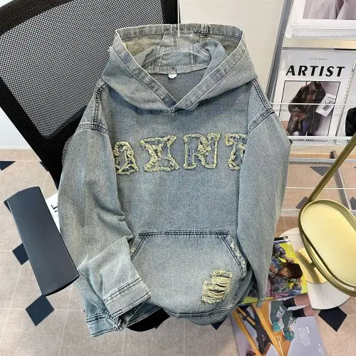 Image de Sweat à Capuche Homme Streetwear Déchiré - Style Américain