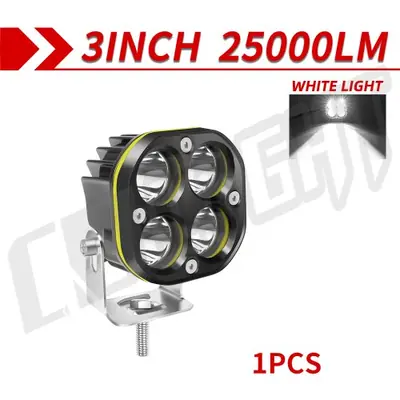 Image de Projecteur LED 3 Pouces 12V/24V - Phare Puissant pour Moto, Voiture, Camion & 4x4