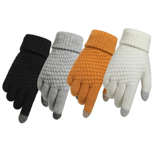 Afbeelding van Warm Gebreide Winterhandschoenen voor Heren en Dames met Touchscreen Functie - Stretch Wol Handschoenen met Volledige Vingers