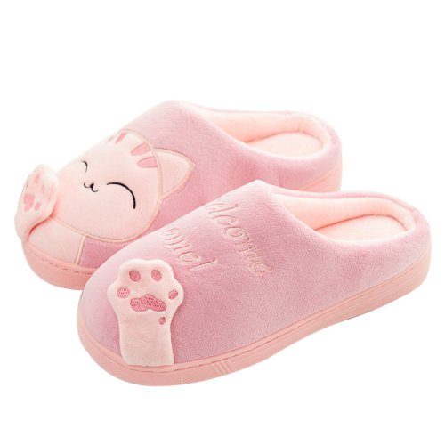 Afbeelding van Dames Winter Thuis Slippers Cartoon Kat Schoenen Zacht Winter Warm Huis Katoenen Slippers Binnen Slaapkamer Paar Paar