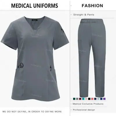Image de nouveaux vêtements d allaitement rose bleu médecin infirmière uniformes femmes hommes gommages ensem...