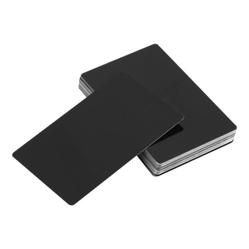 Imagen de 50 tarjetas de visita de metal, tarjetas en blanco de aleación de aluminio para clientes, tarjetas d...