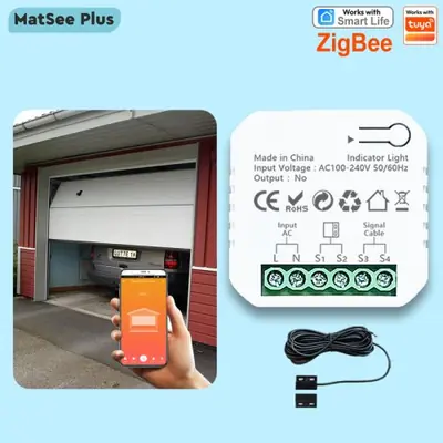 Image de Contrôleur Zigbee pour Porte de Garage Tuya - Pilotage Vocal & App