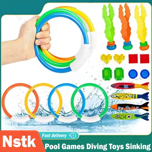 Immagine di Giocattoli Subacquei per Piscina Multicolore – Set di Giocattoli Affondanti con Personaggi dei Cartoni Animati per Divertimento in Acqua