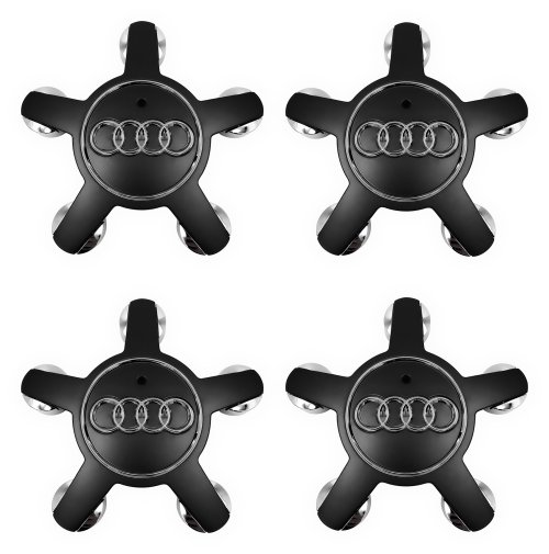 Bild von 4 Stück Fünf-Krallen-Auto-Radnabenkappen-Nabenabdeckungen für Audi A3 8P 8L 8V A4 A5 Q5 Q3 TT A1 Q7 Q6 Sline B8 B6 B7 B9 A6 C6 C7 S5 A7