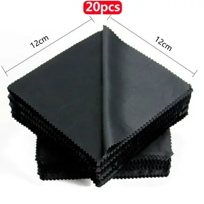 Image de Chiffon de Nettoyage pour Lunettes - Noir Microfibre