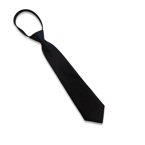 Immagine di Cravatta Clip Unisex Nero 8 cm - Semplice e Pratica per Uomini, Donne e Studenti, Ideale per Abiti Formali, Uniformi e Cerimonie Funebri