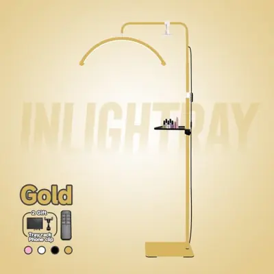Image de Lampe LED Demi-Lune 23 Pouces - Éclairage Réglable pour Extension de Cils