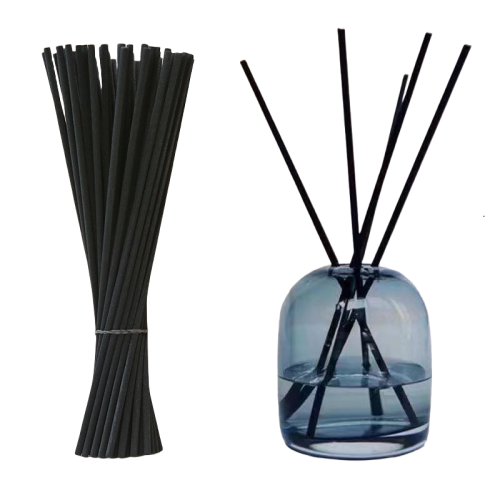Afbeelding van 100 stuks natuurlijke geurdragers van 20 cm, 3 mm dikte, zwarte vezelriet voor aromatherapie diffusers – compleet setje voor etherische oliën