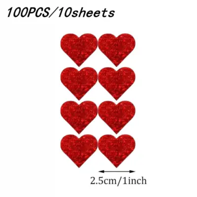 Image de Autocollants Cœur Rouge Saint-Valentin - 100 à 500 Pièces