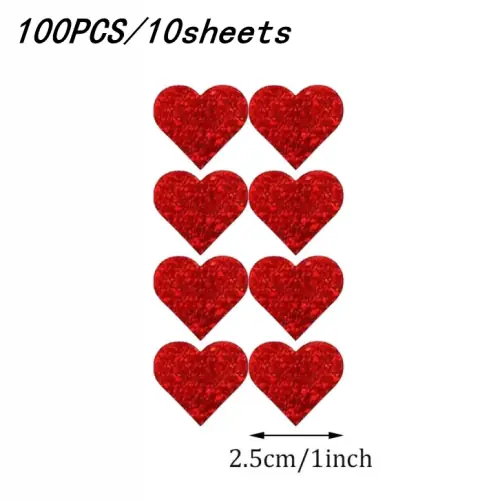 Image de Autocollants Cœur Rouge Saint-Valentin - 100 à 500 Pièces
