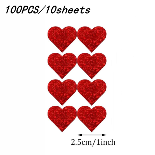 Image de Autocollants Cœur Rouge Saint-Valentin - 100 à 500 Pièces