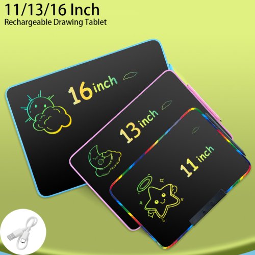 Zdjęcie Tablet LCD do rysowania i pisania, 11/13/16 cali, ładowalny, tablica do pisania ręcznego, magiczna tablica do bazgrołów, malowania, nauki i edukacji, prezent.