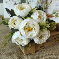 Image de Bouquet de Pivoines Artificielles - Décoration Élégante pour Mariage & Intérieur