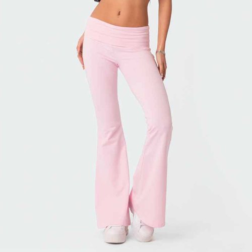 Immagine di Leggings Svasati da Donna con Vita Alta – Pantaloni Yoga a Gamba Larga Senza Cuciture per Allenamento Fitness e Palestra, Abbigliamento Sportivo Dimagrante e Casual