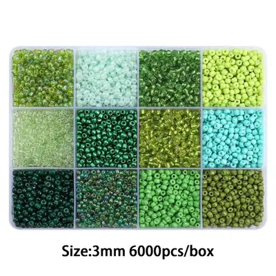 Image de Perles de Riz 3mm - Lot de 6000 pcs Colorées pour Bricolage Bijoux
