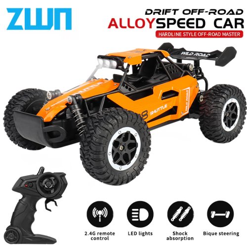 Afbeelding van ZWN 1:16/1:20 2.4G Model RC Auto Met LED Licht 2WD Off-road Afstandsbediening Klimvoertuig Outdoor Auto's Speelgoed Cadeaus voor Kinderen
