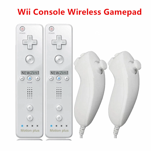 Imagen de 1 par con controlador Nunchuck Set Motion Plus mando a distancia Wii mando a distancia Gamepad para Nintendo Wii Control de juegos
