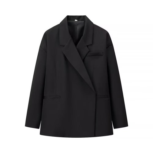Imagen de Chaqueta elegante de talla grande con solapa y una botonadura para mujer, chaqueta informal de manga...