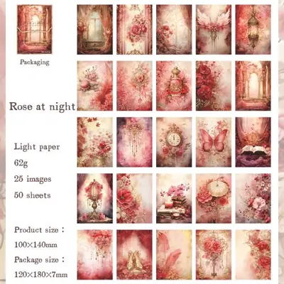 Image de Papier Scrapbooking Vintage - 50 Feuilles Artisanales