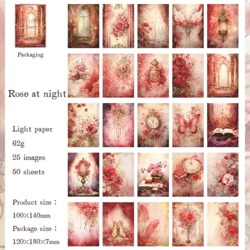 Image de Papier Scrapbooking Vintage - 50 Feuilles Artisanales