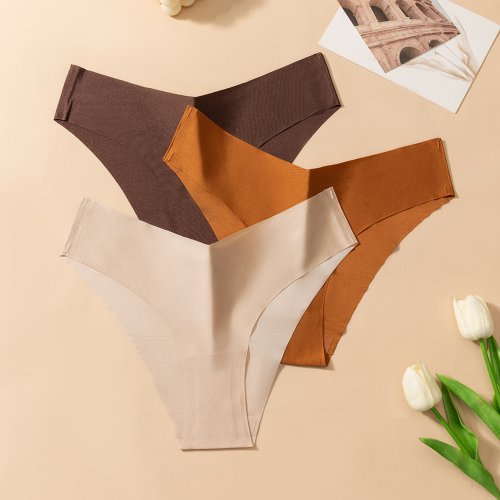 Bild von Sexy V-Typ-Taille Damen Nahtlose Höschen Niedrige Taille Eng anliegende Frau Höschen Solide Einfach Kleidung Damen Unterhosen M-XXL