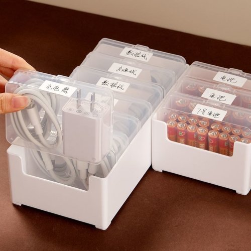 Imagen de Organizador de Escritorio Transparente para Cables y Tarjetas