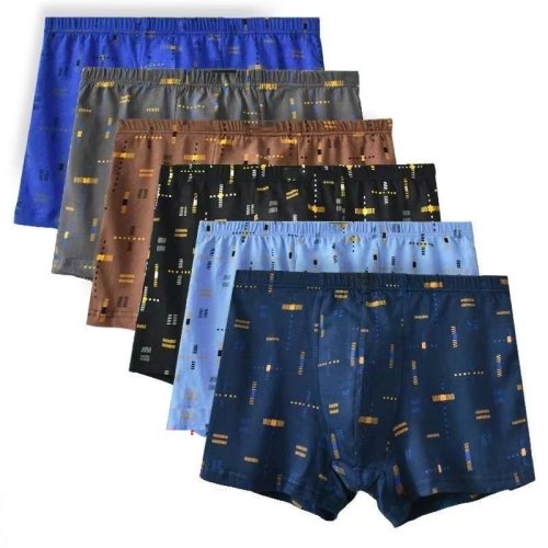 Afbeelding van Heren Katoenen Antibacteriële Boxers met Ademende Stof, Bedrukt Ontwerp voor de Zomer, Dunne Korte Shorts in Grote Maten