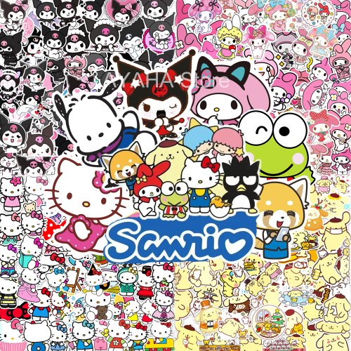Imagen de Pegatinas Kawaii para Niños y Niñas con My Melody, Kuromi y Hello Kitty – 50 o 100 Unidades, Diseños Sanrio Adorables para DIY, Teléfono, Diario y Accesorios Portátiles