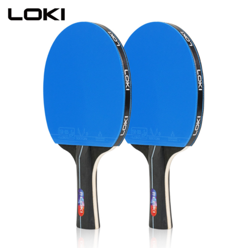Raqueta de Tenis Loki K5000 FL con Mango Largo y Goma Azul para Juego de Ping Pong en Casa