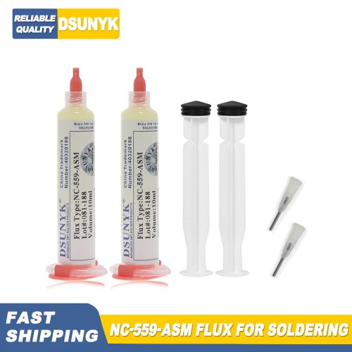 Imagen de Flujo de Soldadura en Jeringa DSUNYK NC-559, 10cc, Alta Calidad para Electrónica sin Limpieza